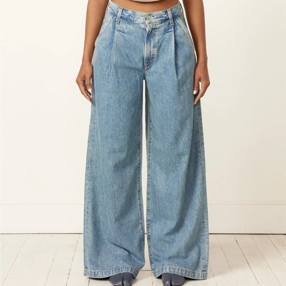 Agolde Denim - NWOT Agolde Ellis Trouser Wide Leg Baggy Lyocell Recycled Nylon Pleated Jeans